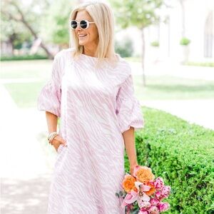 Chico's Light Pink Zebra Print Puff Sleeve Dress chicos 2